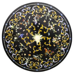 Round inlaid marble top