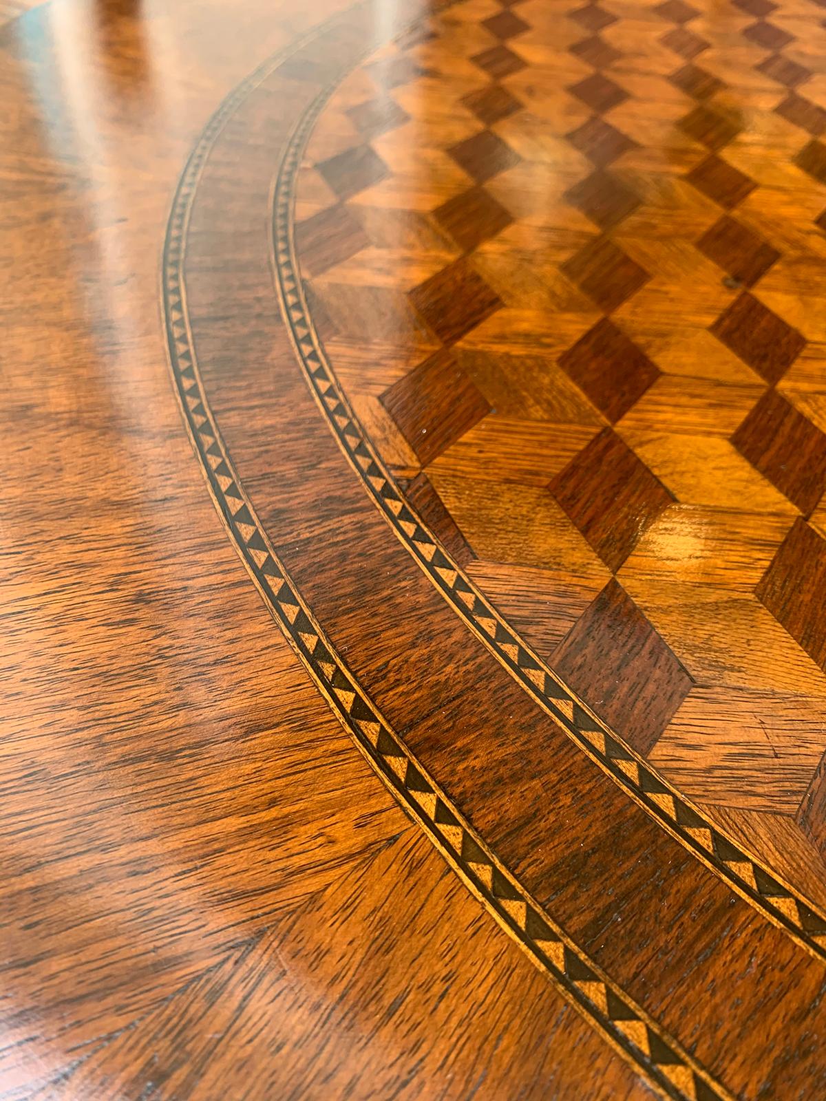 Round Inlaid Table circa 1880s-1920s, Possibly Italian 7