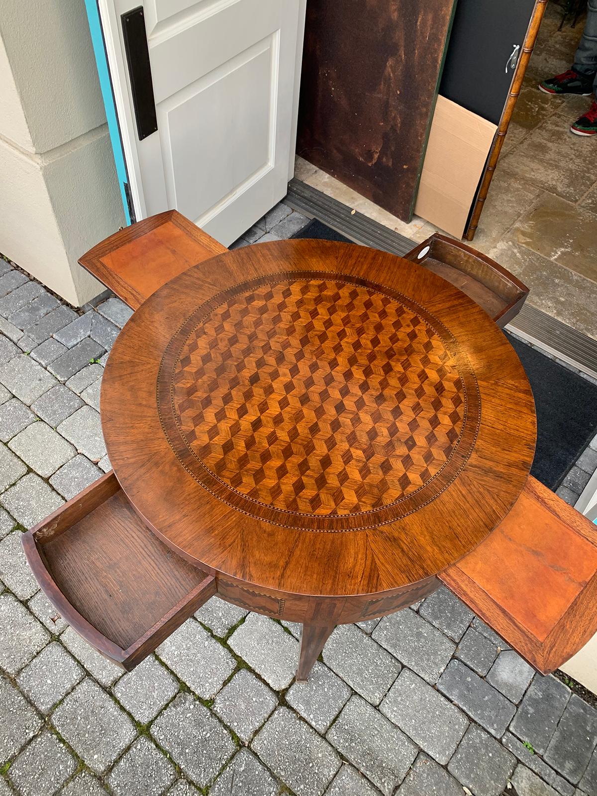 Round Inlaid Table circa 1880s-1920s, Possibly Italian In Good Condition In Atlanta, GA