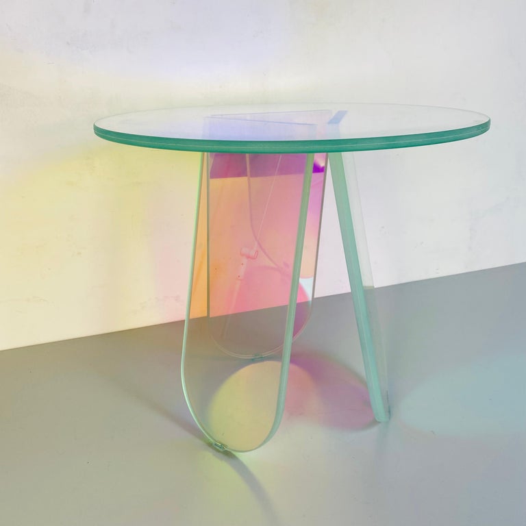 Round Iridescent Glass Coffee Table by Patricia Urquiola for Glas