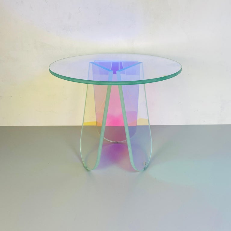 Round Iridescent Glass Coffee Table by Patricia Urquiola for Glas