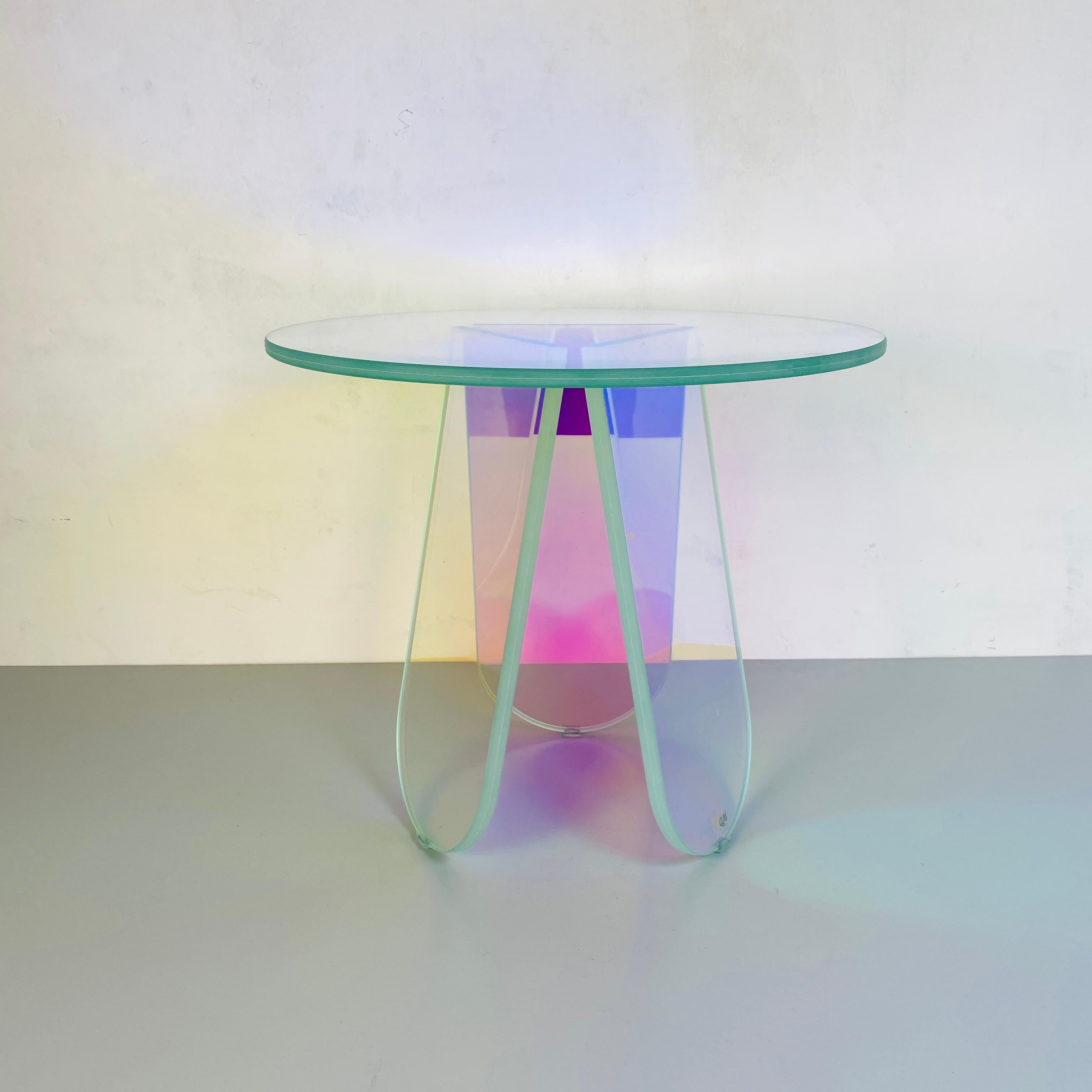 Italian Round Iridescent Glass Coffee Table by Patricia Urquiola for Glas Italia, 2015