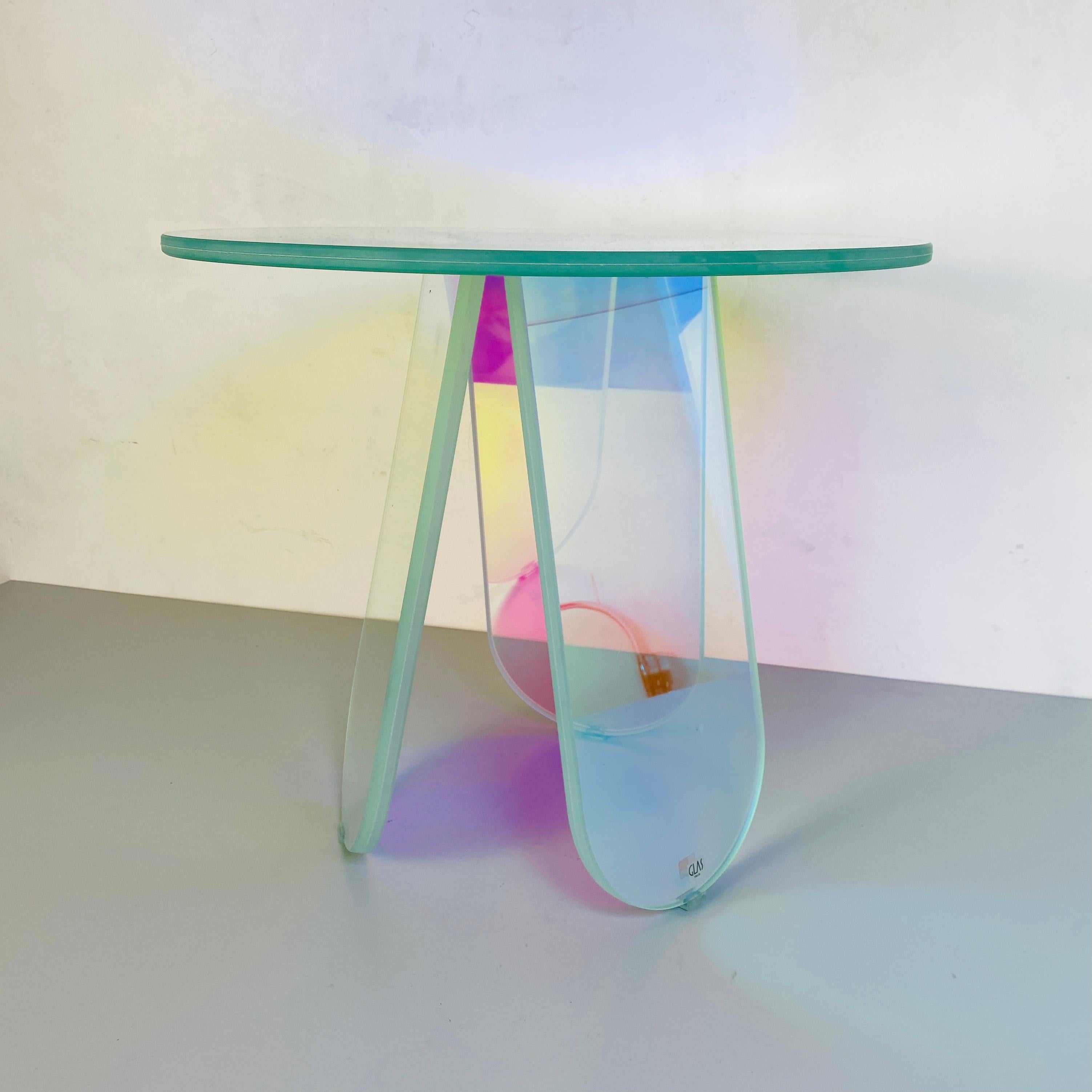 Round Iridescent Glass Coffee Table by Patricia Urquiola for Glas Italia, 2015 In Good Condition In MIlano, IT
