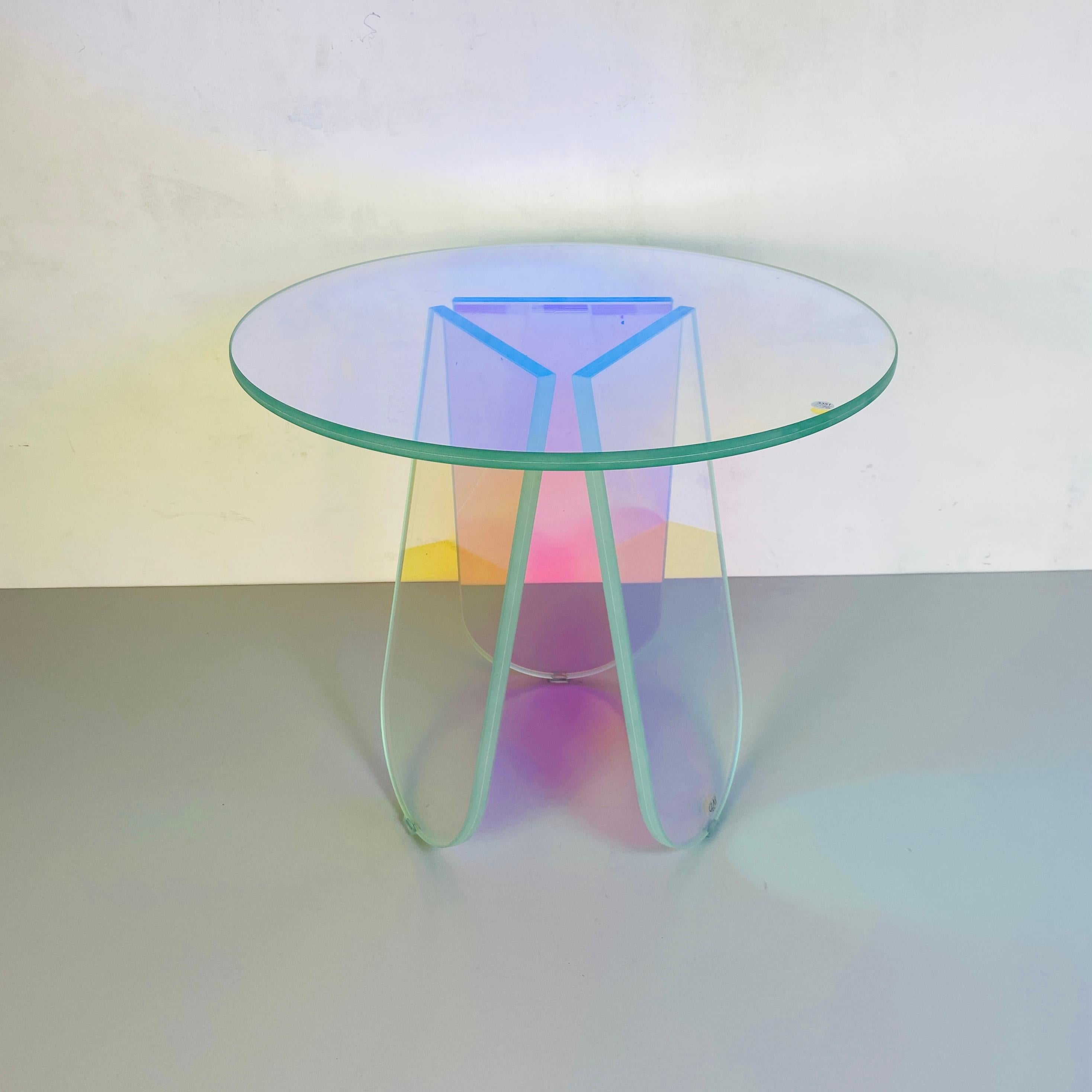 Contemporary Round Iridescent Glass Coffee Table by Patricia Urquiola for Glas Italia, 2015