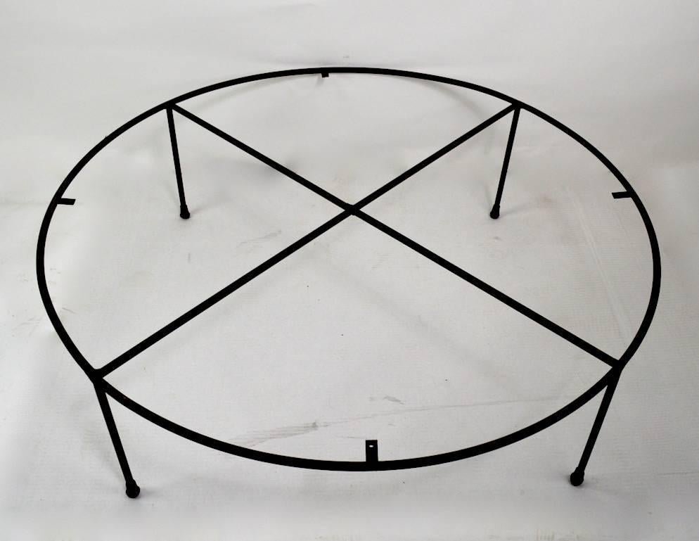 American Round Iron and Marble-Top Coffee Table by McCobb