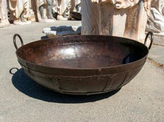 Round Iron Floor Container with Handles