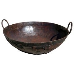 Round Iron Floor Container with Handles
