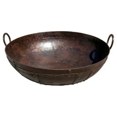 Round Iron Floor Container with Handles