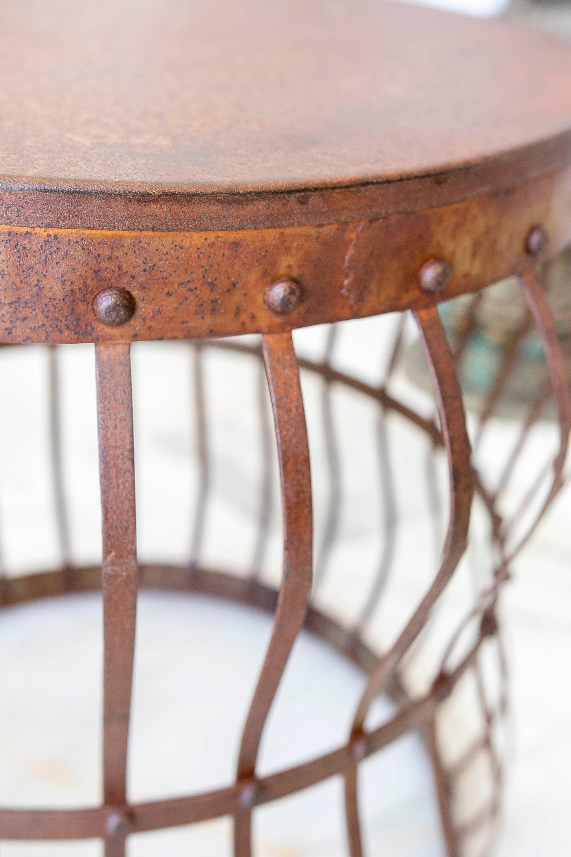 Round Iron Stool  For Sale 2