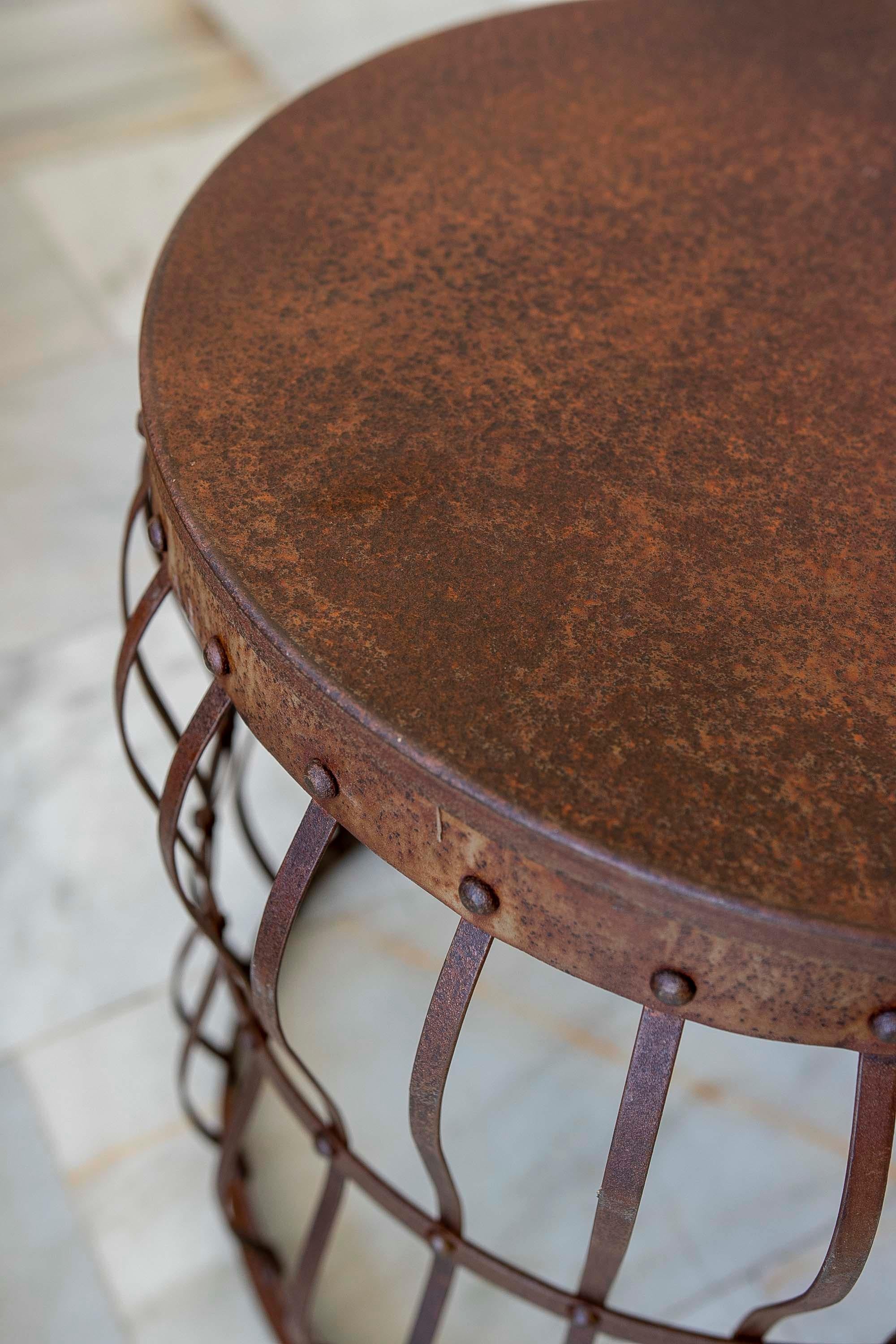 Round Iron Stool  For Sale 4