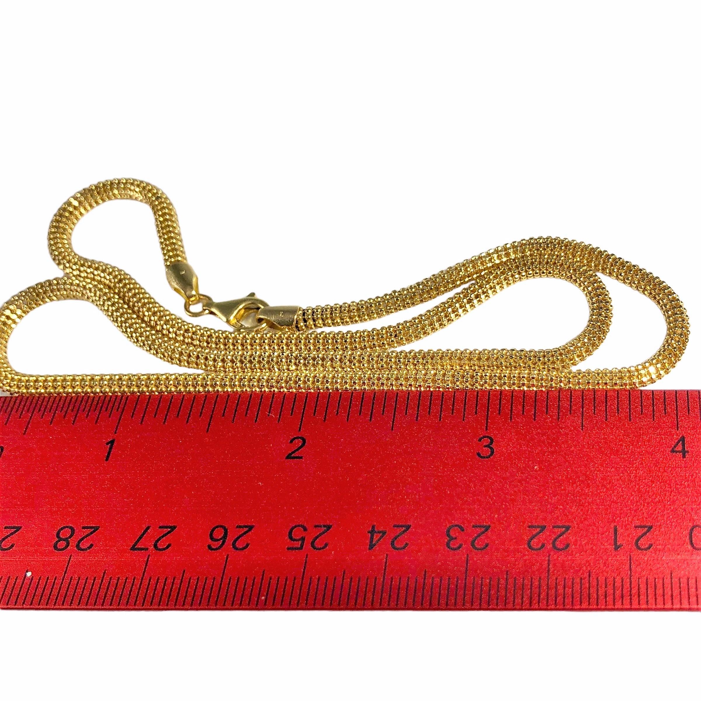 Modern Round Italian 14K Yellow Gold Flexible Neck Chain For Sale
