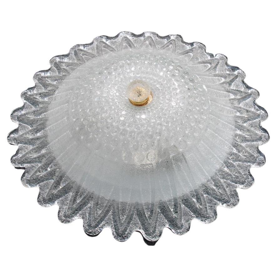 Round Italian Design Ceiling Lamp 1970s Flower  For Sale