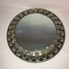 Round Italian Floral Backlit Mirror