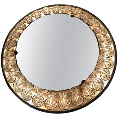 Round Italian Floral Backlit Mirror