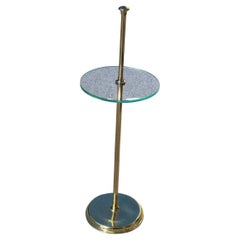 Round Italian Gueridon Made in Italy 1970 Brass and Glass