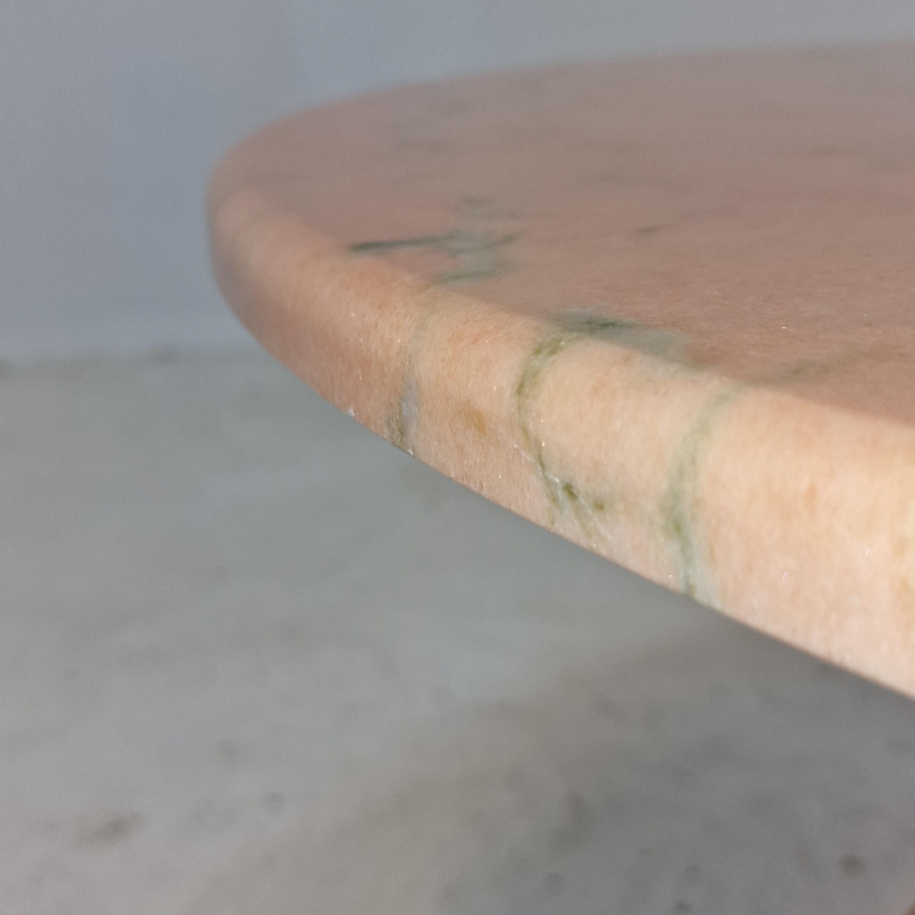 Round Italian Marble Coffee or Side Table, 1980's For Sale 6