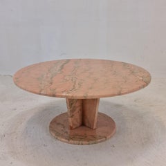 Round Italian Marble Coffee or Side Table, 1980's