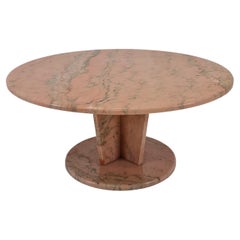 Round Italian Marble Coffee or Side Table, 1980's