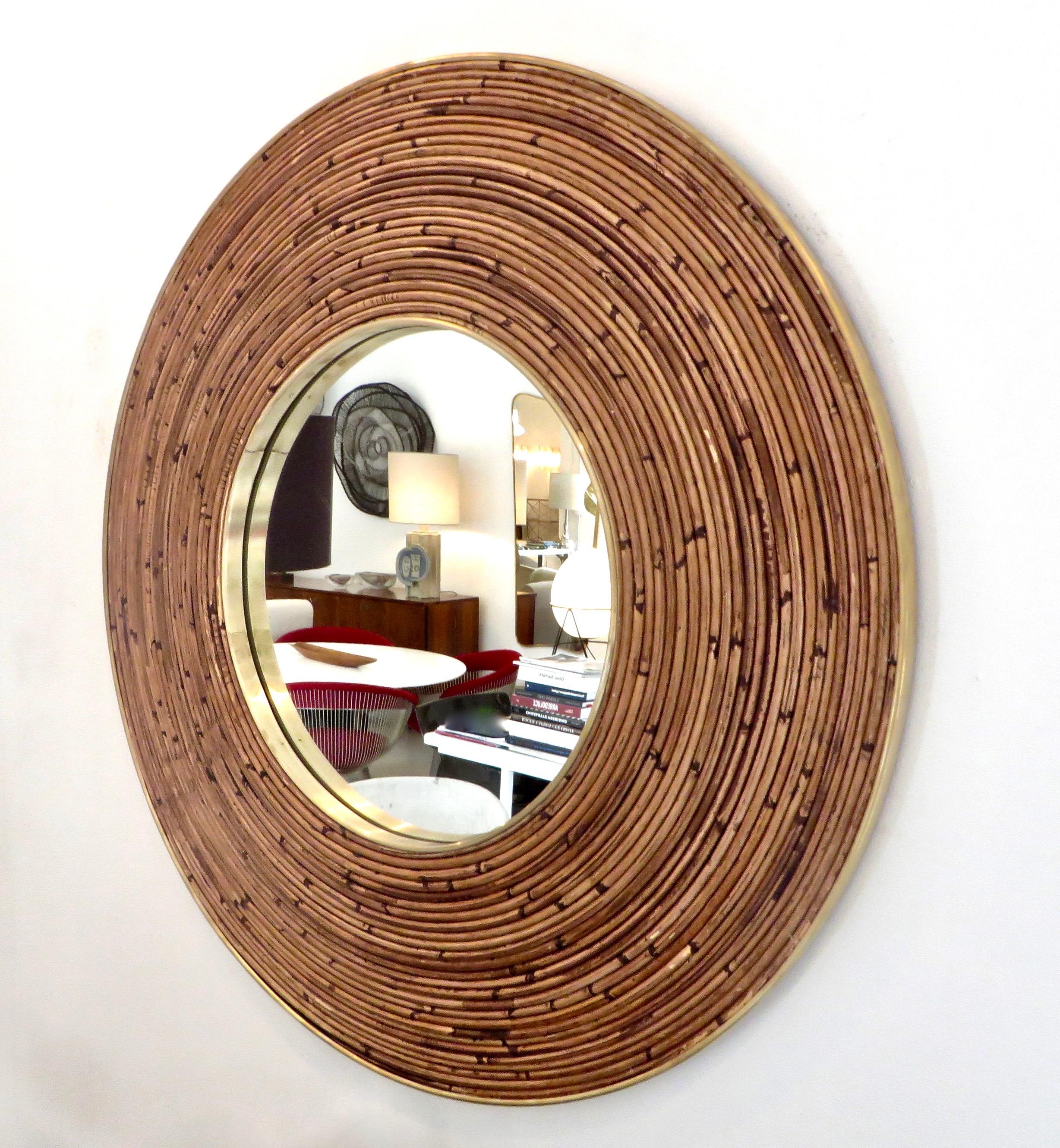 round rattan mirrors