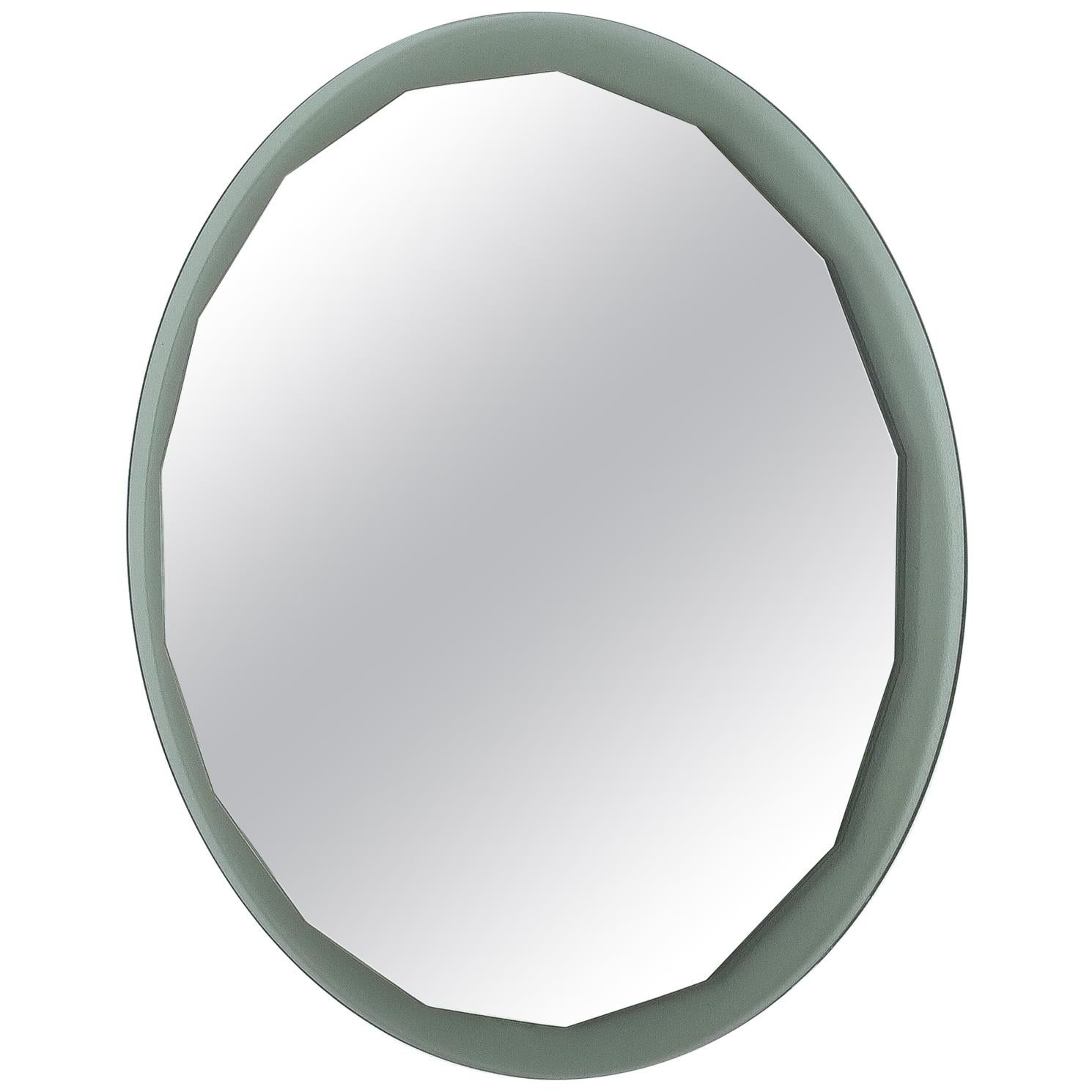Round Italian Scalloped Mirror, circa 1970