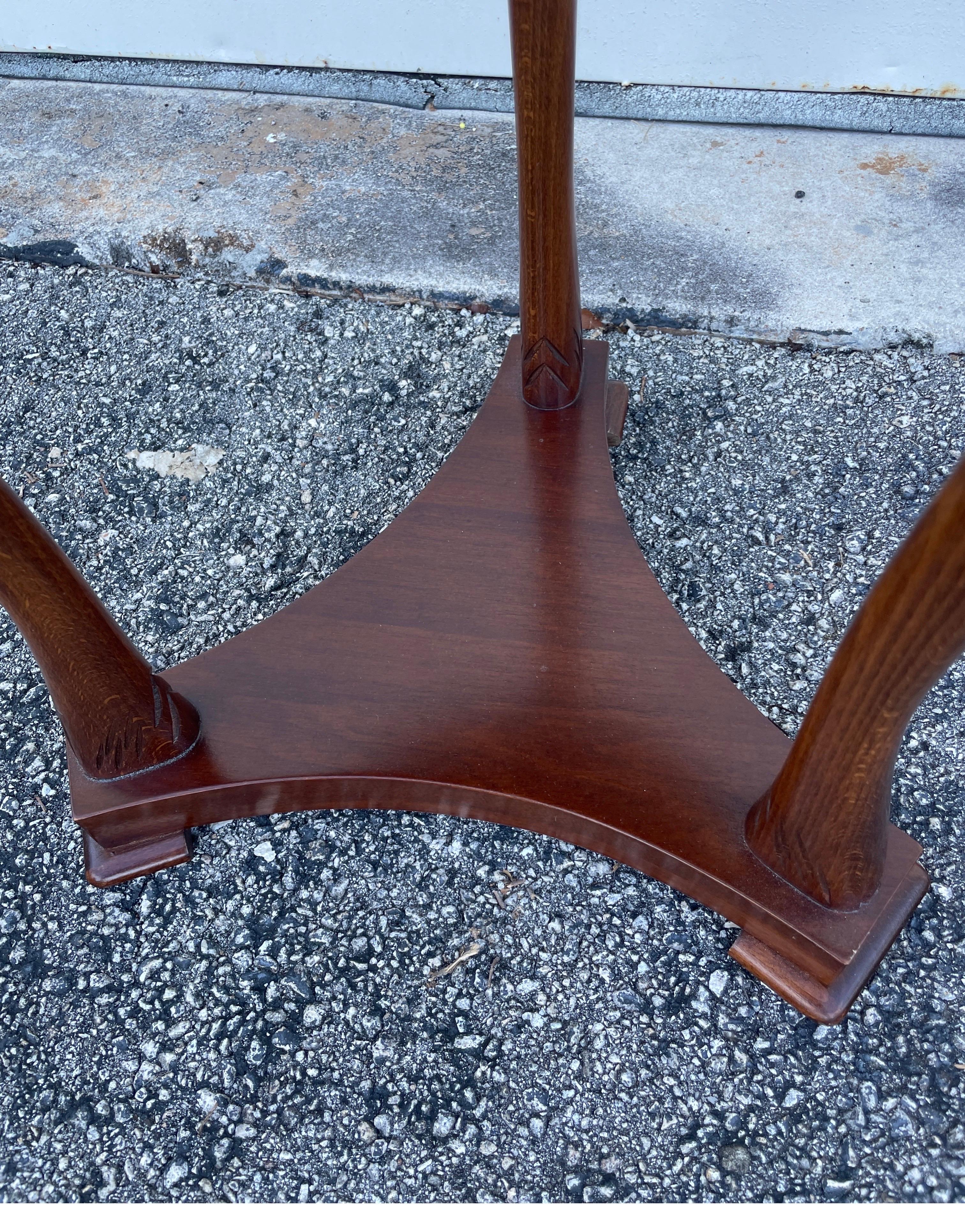Round Italian Swan Side / Drinks Table with Burlwood Top In Good Condition In West Palm Beach, FL