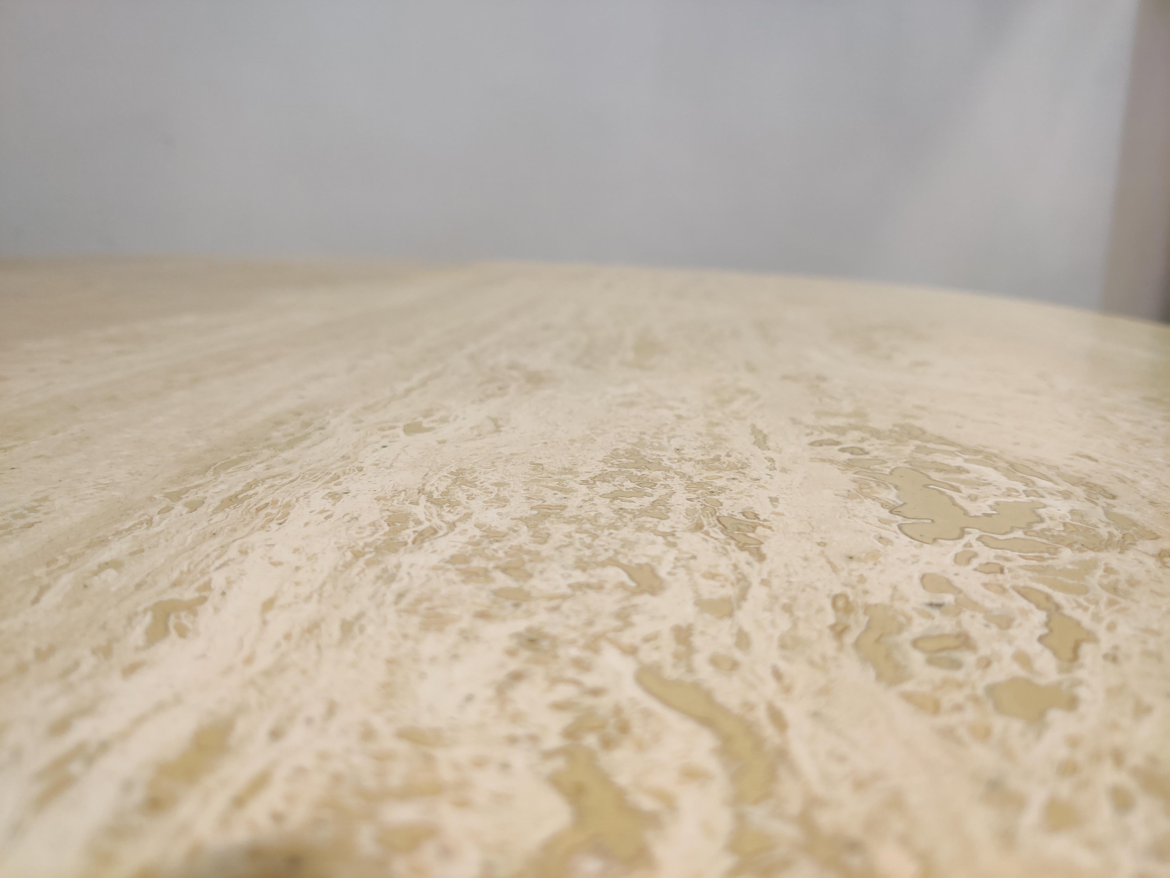 Late 20th Century Round Italian Travertine Dining Table, 1970s