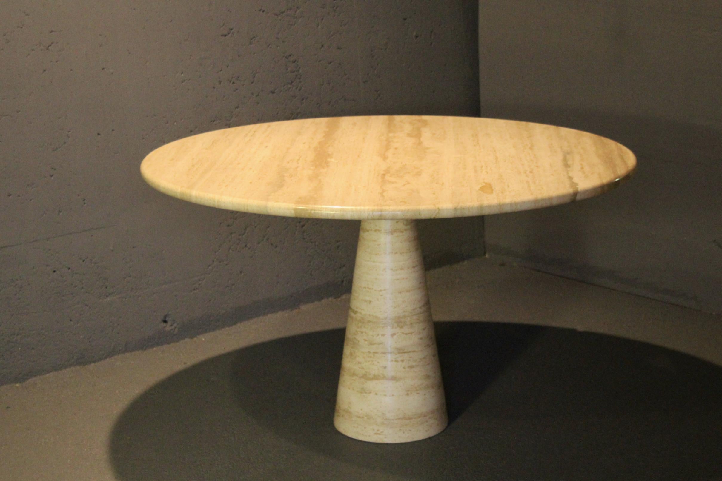 Italian travertine round dinning table 
