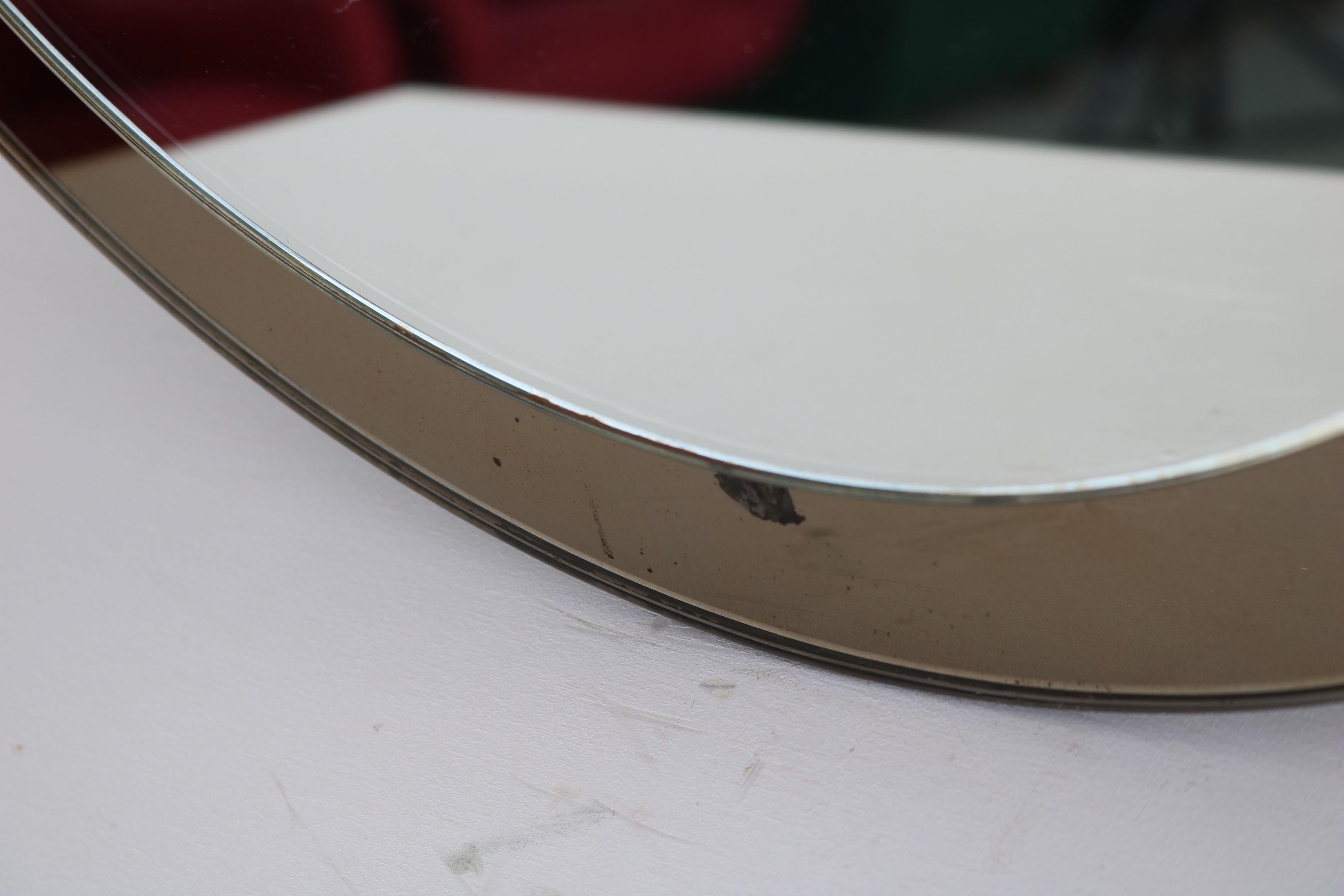 Round Italian Twotone Mirror, Design: Antonio Lupi by Cristal Luxor, 1960s For Sale 14