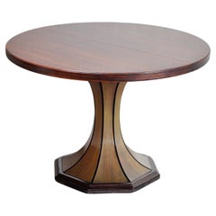 Round Extendable Wooden Dining Table Attributed to Carlo de Carli, Italy 1960s
