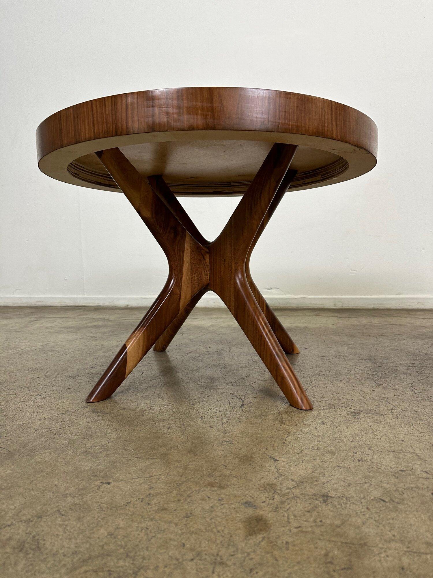 American Round Jacks Side Table in Walnut- Sold Individually For Sale