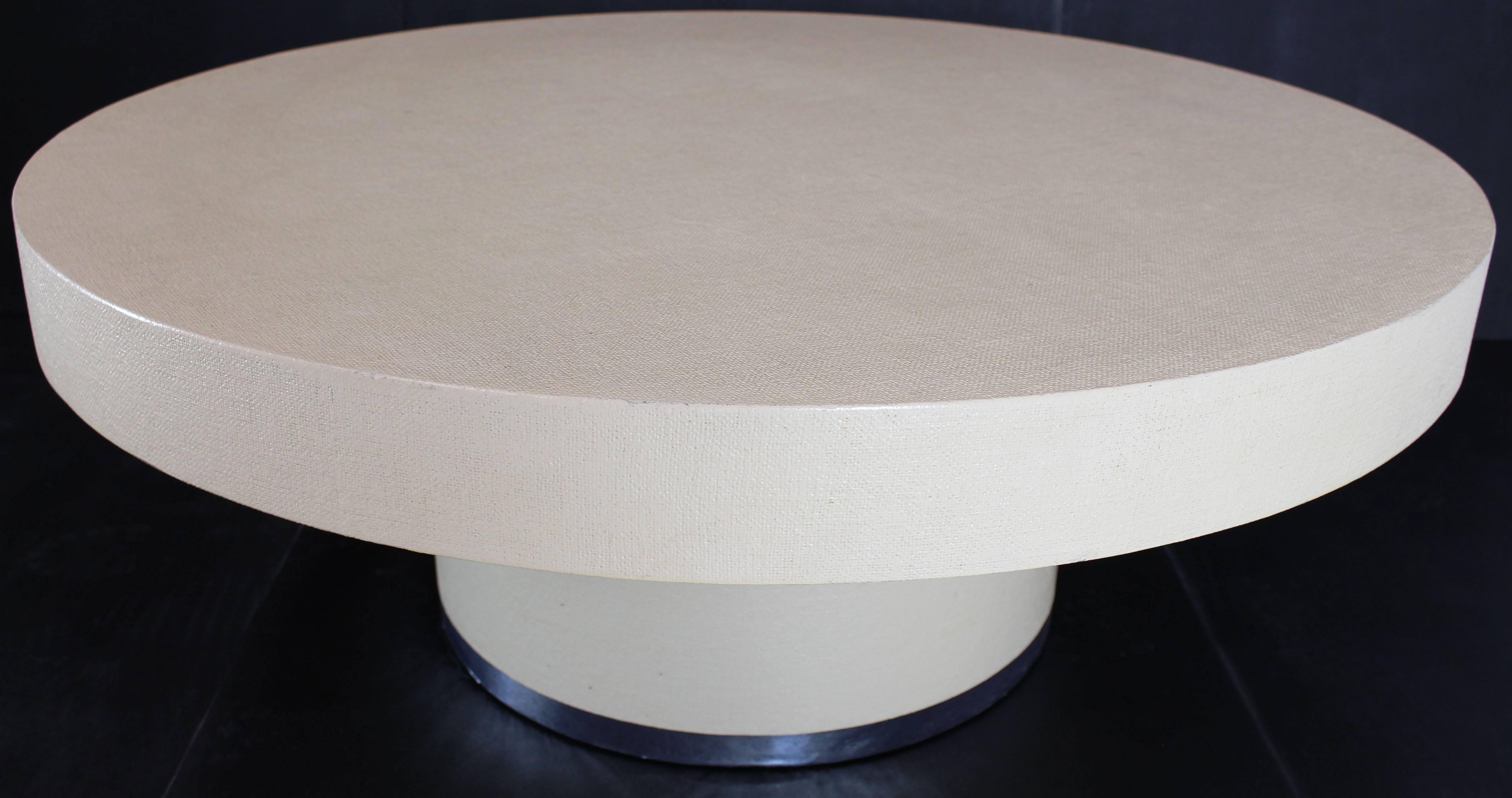 raffia coffee table round