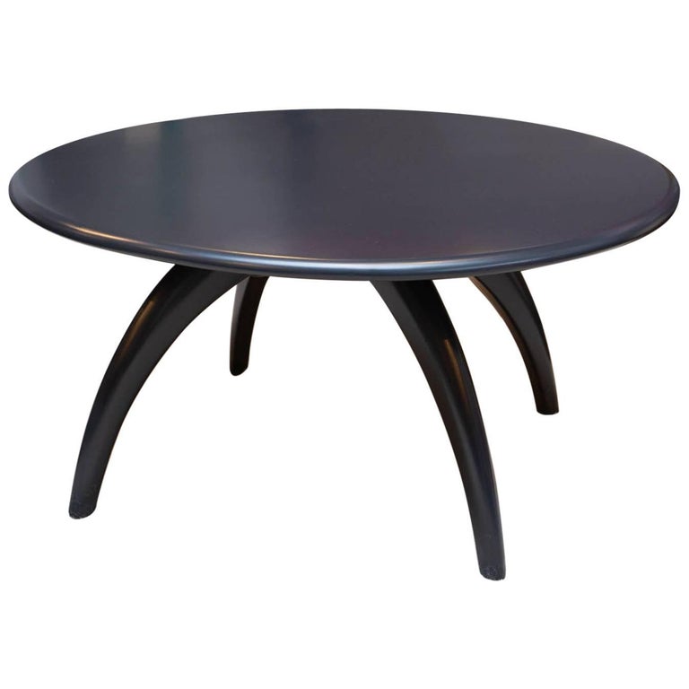 Round Lacquered Lazy Susan Coffee Table by Heywood Wakefield at 1stDibs