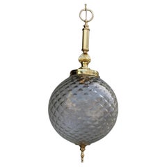 Round Lantern Brass Gold and Murano Glass Venini Design, 1950s