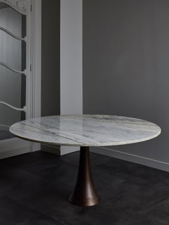 Round Large Gueridon in Marble and Metal