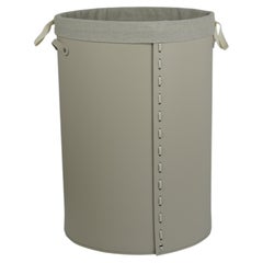 Round Laundry Basket CESTELLEA Deluxe - Regenerated Leather
