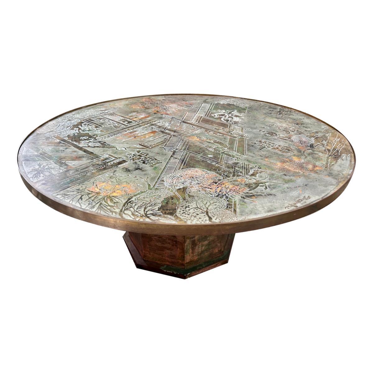 Américain Table basse ronde LaVerne en vente