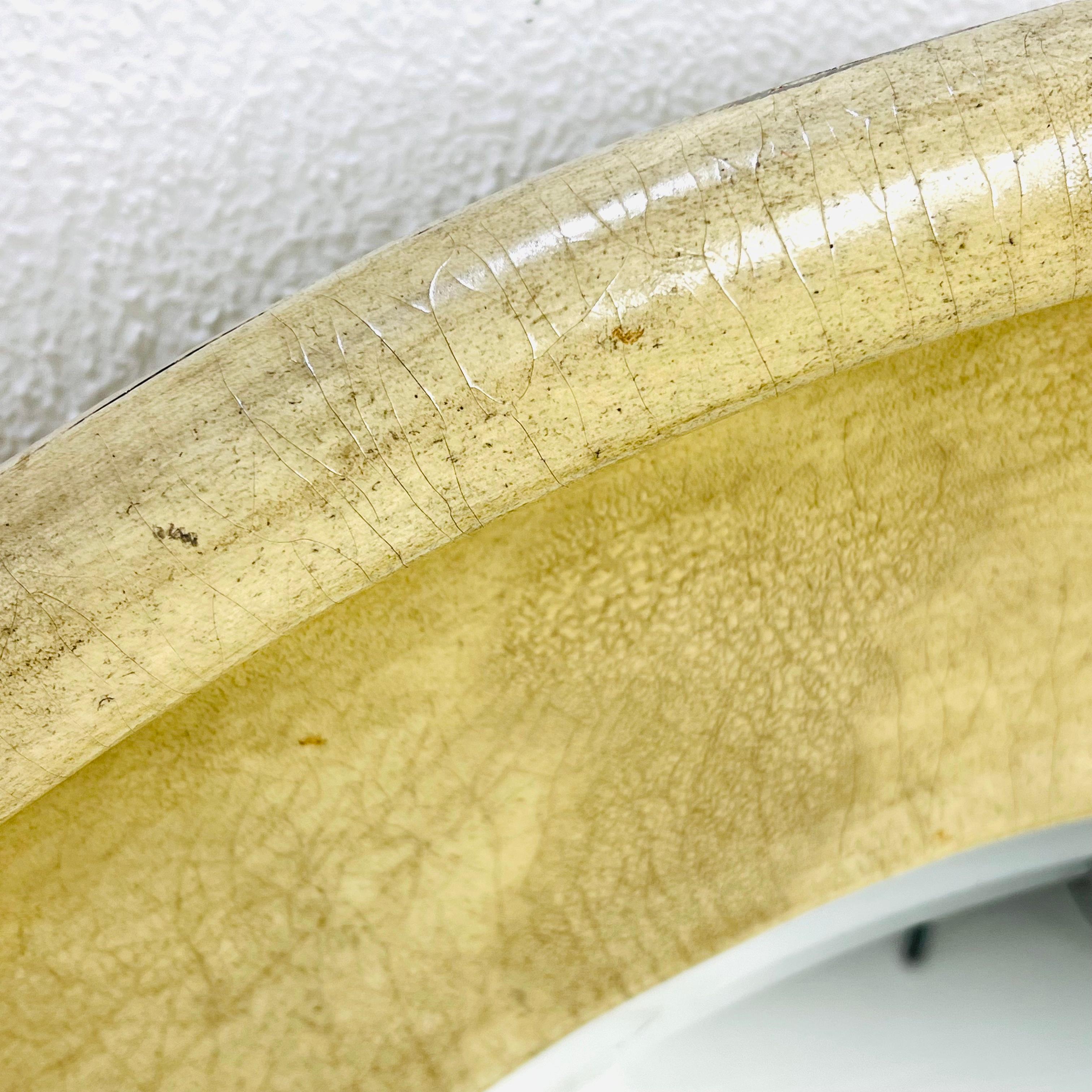 Round Leather Beveled Mirror by Maitland Smith For Sale 7