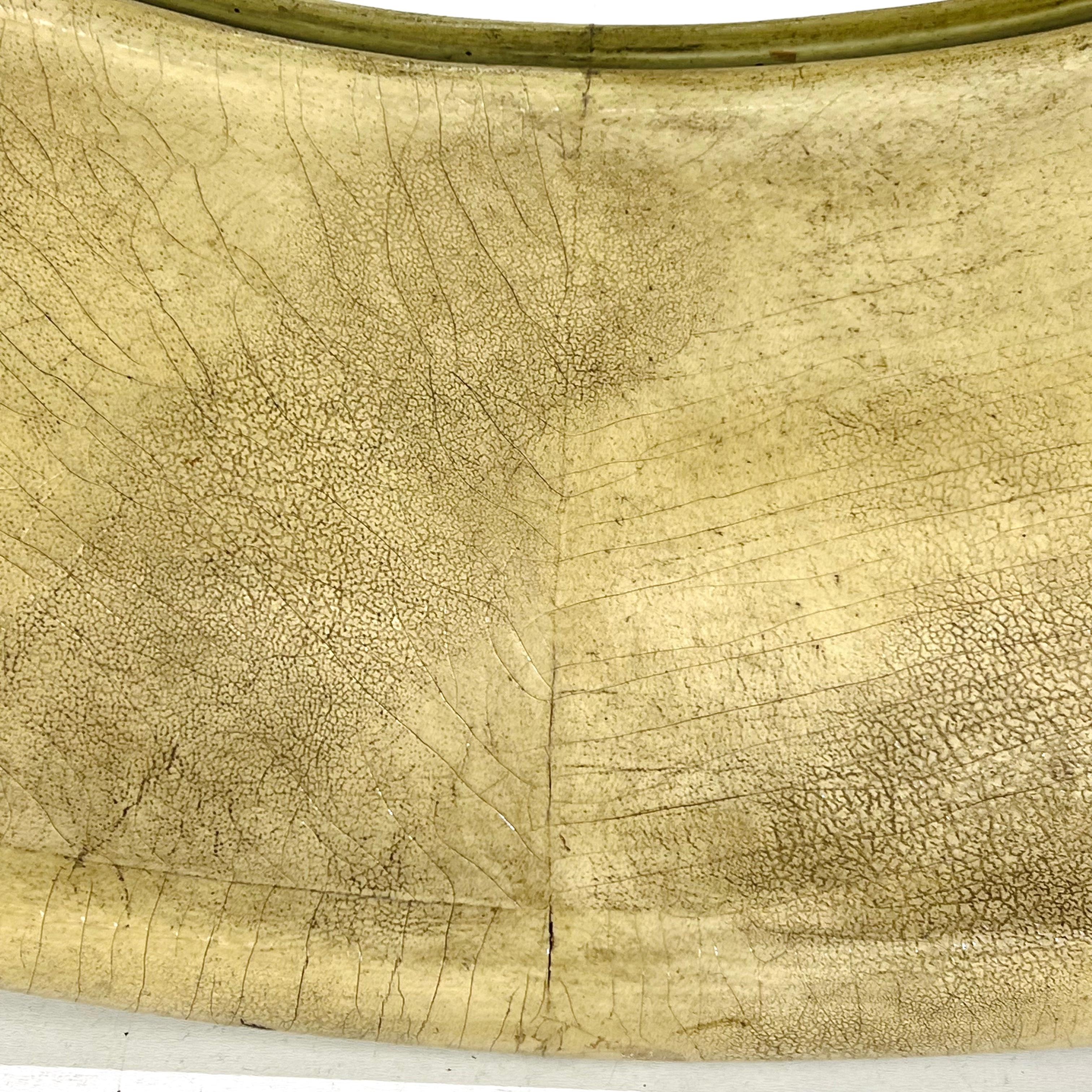 Round Leather Beveled Mirror by Maitland Smith For Sale 8