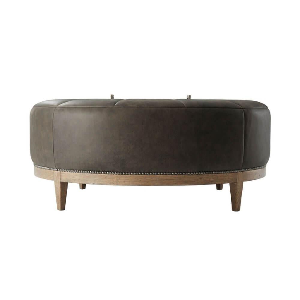 leather round ottoman coffee table