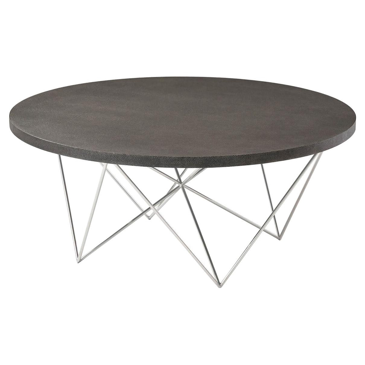 Round Leather Coffee Table