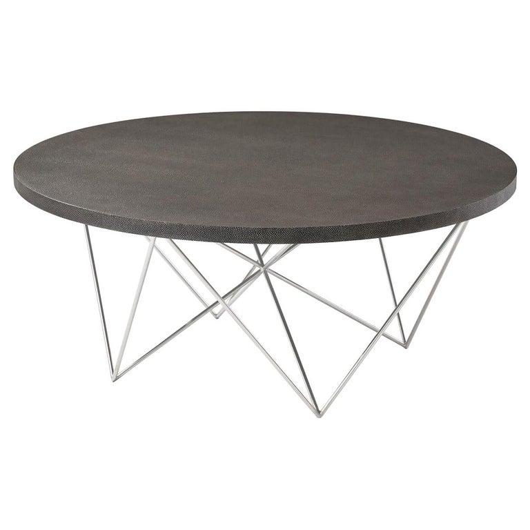 Round Leather Coffee Table At 1stdibs, Round Leather Coffee Table With Legs