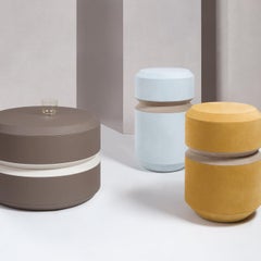 Round Leather Coffee Table, Yoyo by Stephane Parmentier for Giobagnara