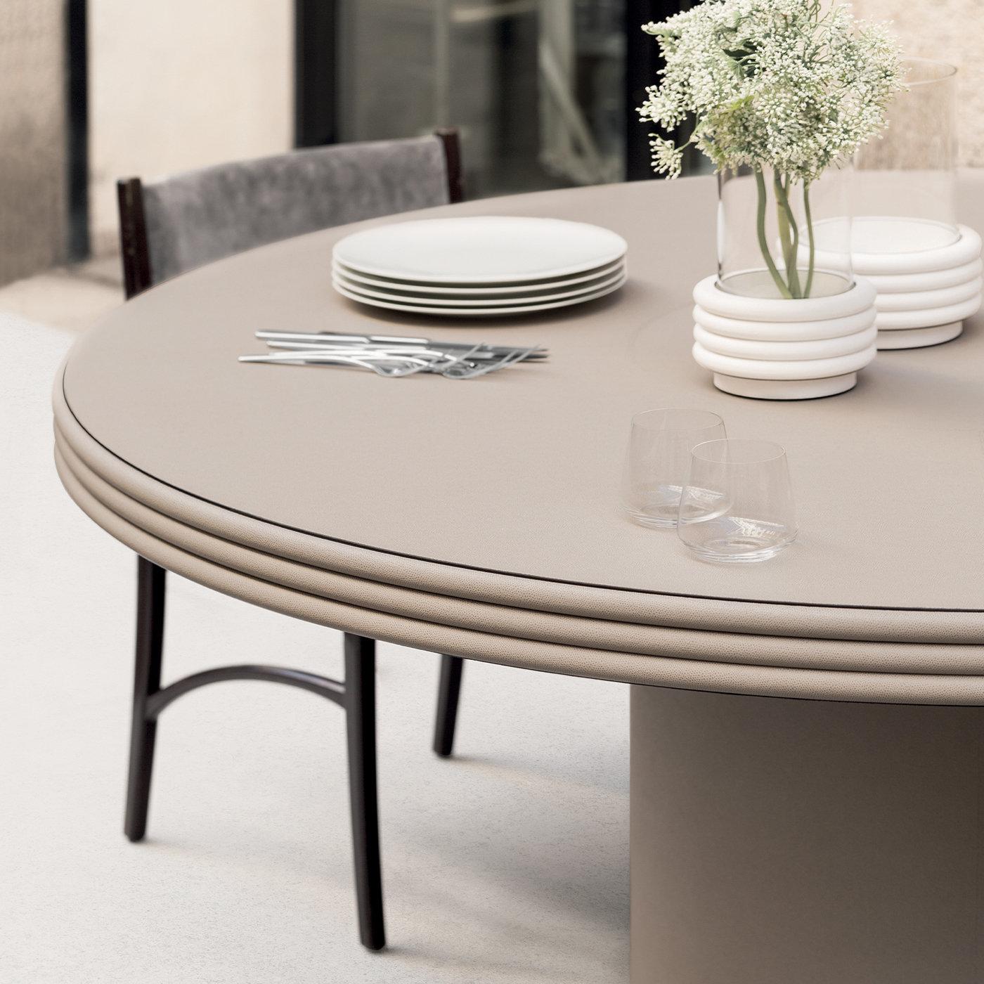 leather top dining table