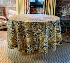 Round Leopard and Chinoiserie Tablecloth