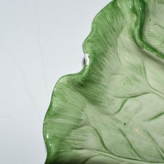 Round Lettuce or Cabbage Serving Tray Plate in Green and Cream by Fitz and Floyd