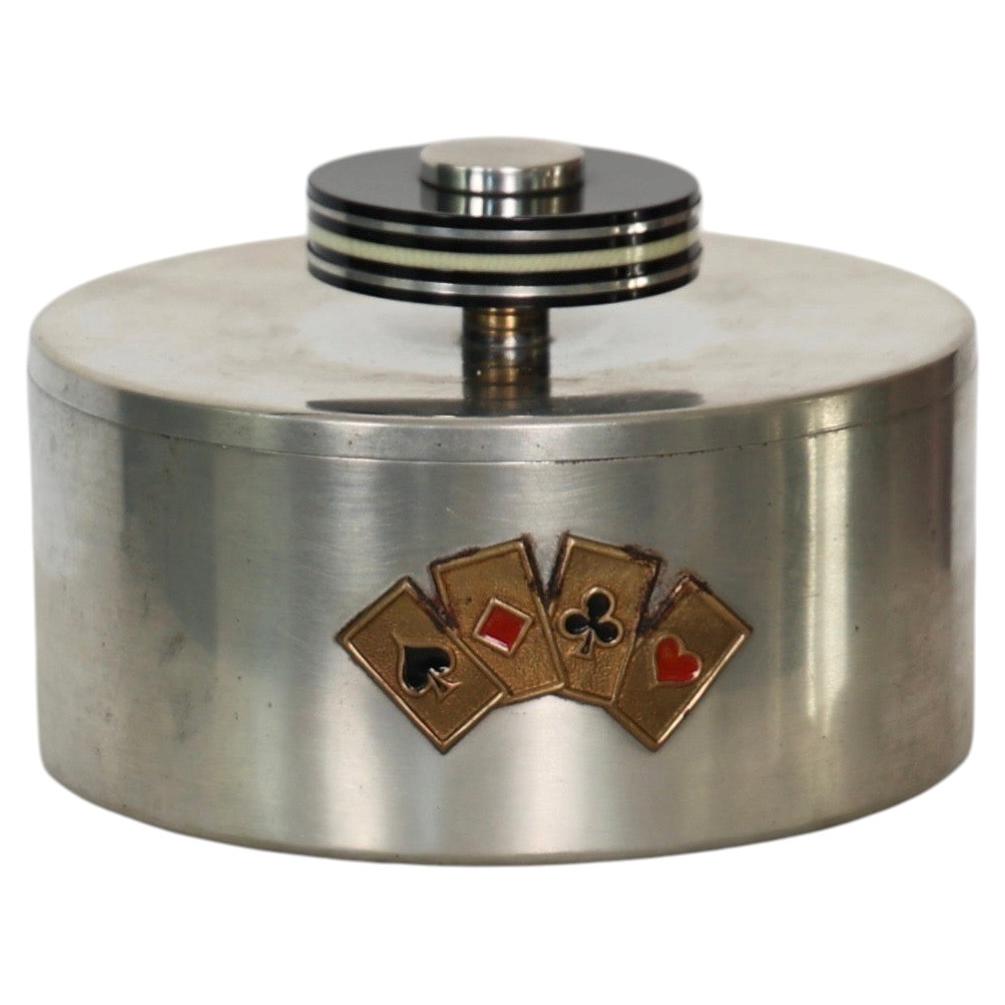 Round Lidded Pewter Box by Svenskt Tenn, 1930s, Sweden For Sale