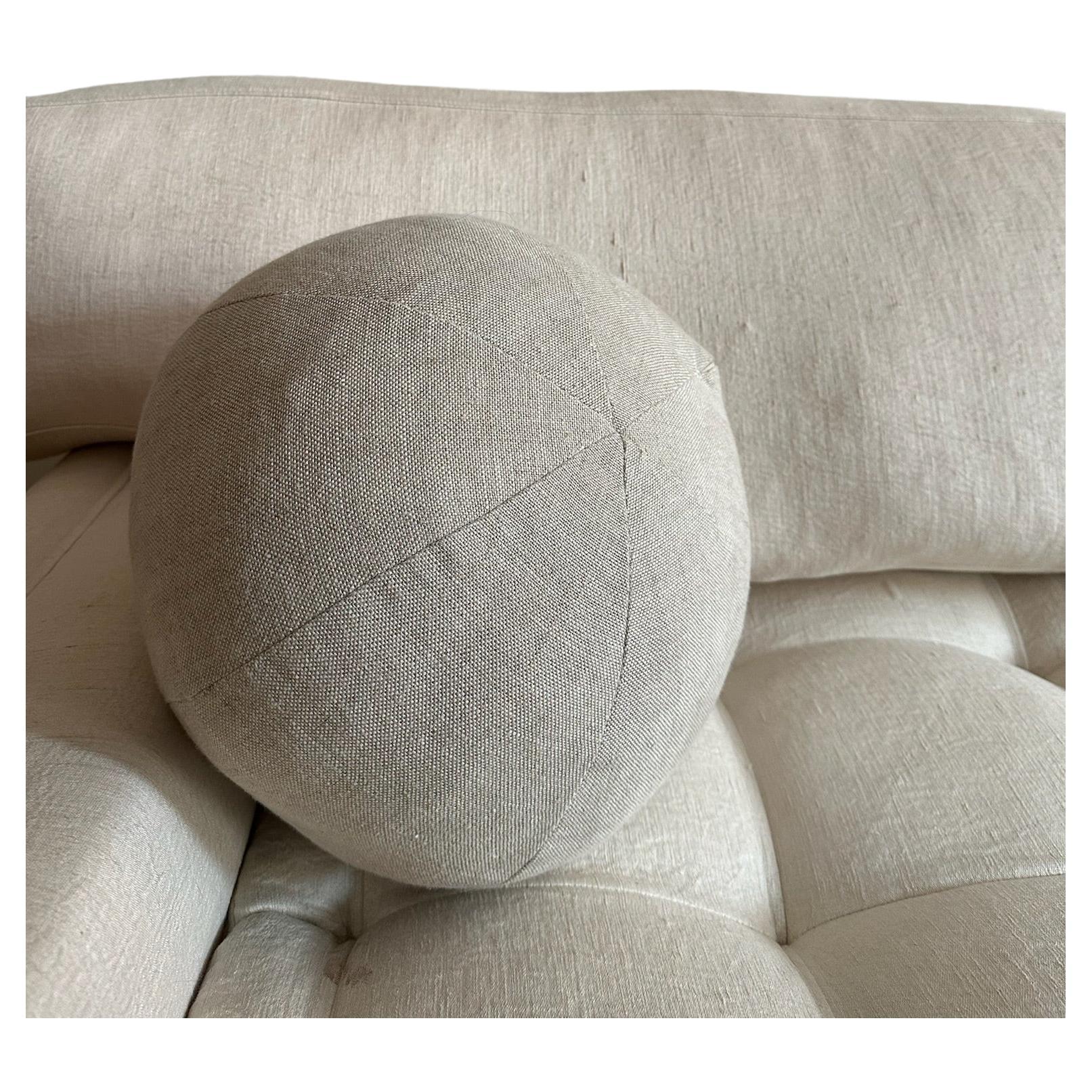 Round Linen Pillow For Sale