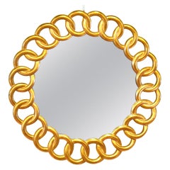 Round Linked Giltwood Rings Wall Mirror by Harrison & Gil for Dauphine Mirror Co