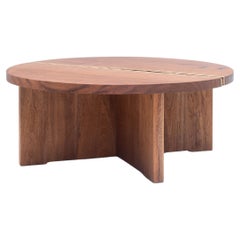 Round Live Edge Coffee Table in Caribbean Walnut