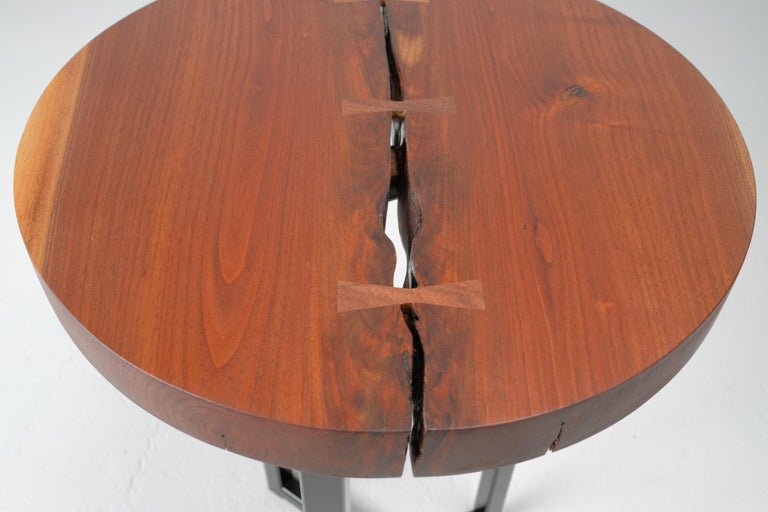 Round Live Edge Side Table in Walnut by Forest Dweller For Sale at 1stDibs